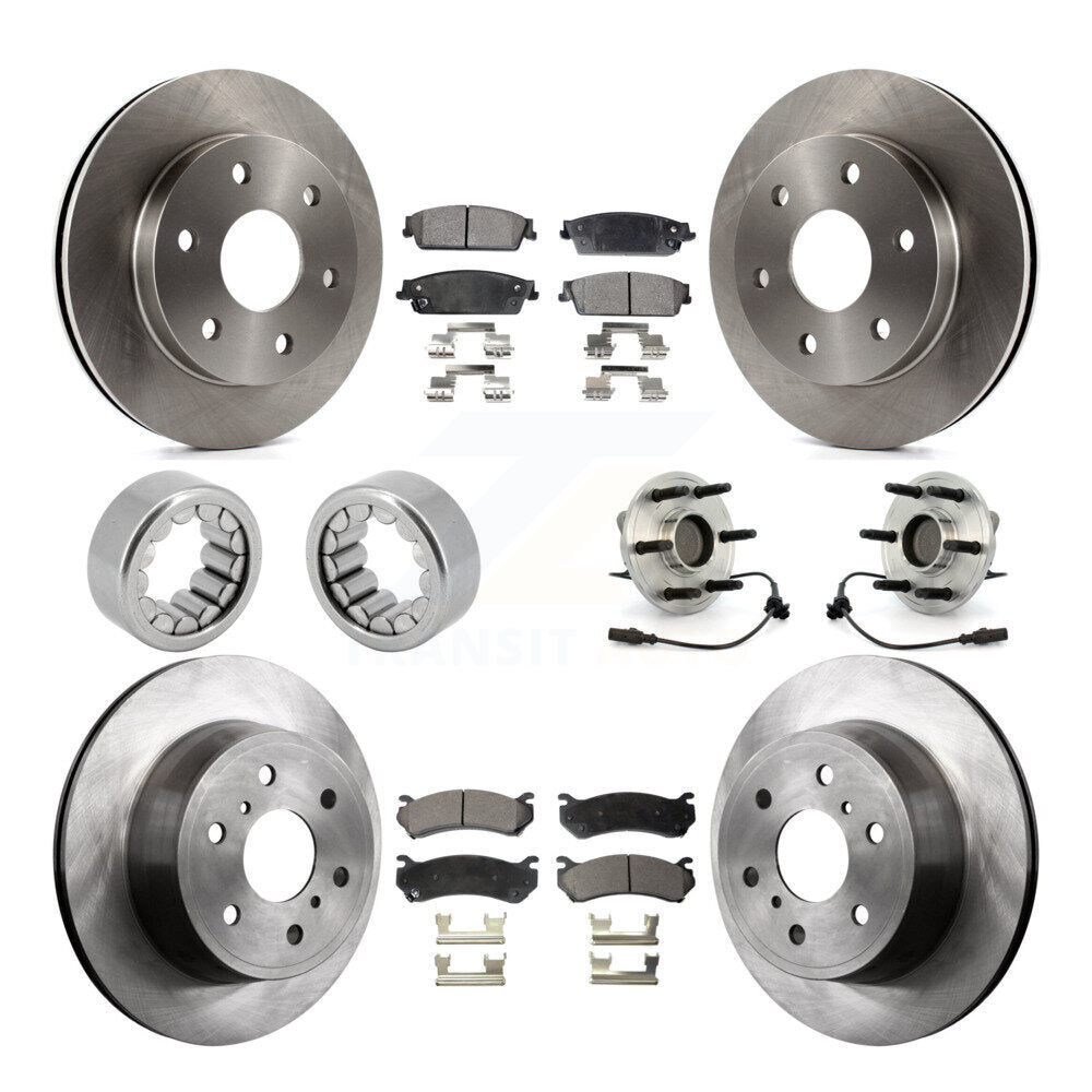 Front Rear Hub Bearing Disc Brake Rotor Pads Shoe Kit (10Pc) For Chevrolet Silverado 1500 KBB-110712