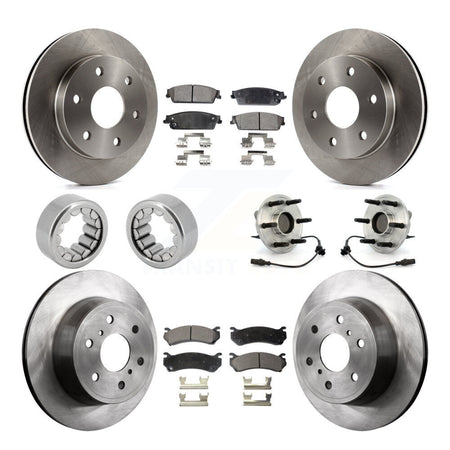 Front Rear Hub Bearing Disc Brake Rotor Pads Shoe Kit (10Pc) For Chevrolet Silverado 1500 KBB-110712