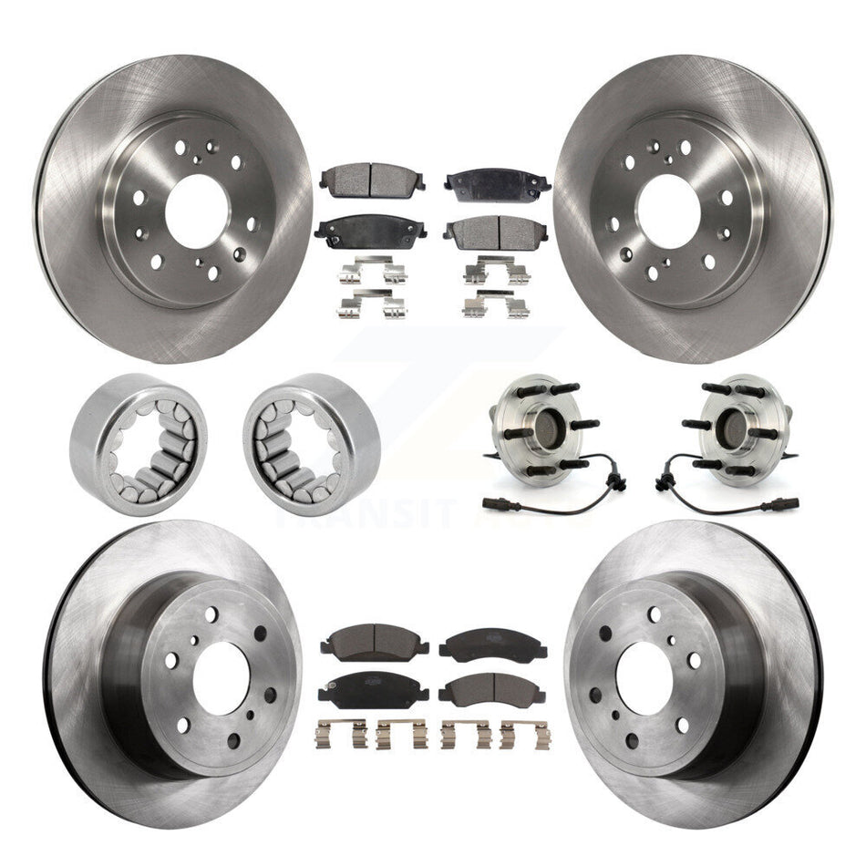 Front Rear Hub Bearing Brake Rotor & Pad Shoe Kit (10Pc) For Chevrolet Silverado 1500 GMC KBB-110713