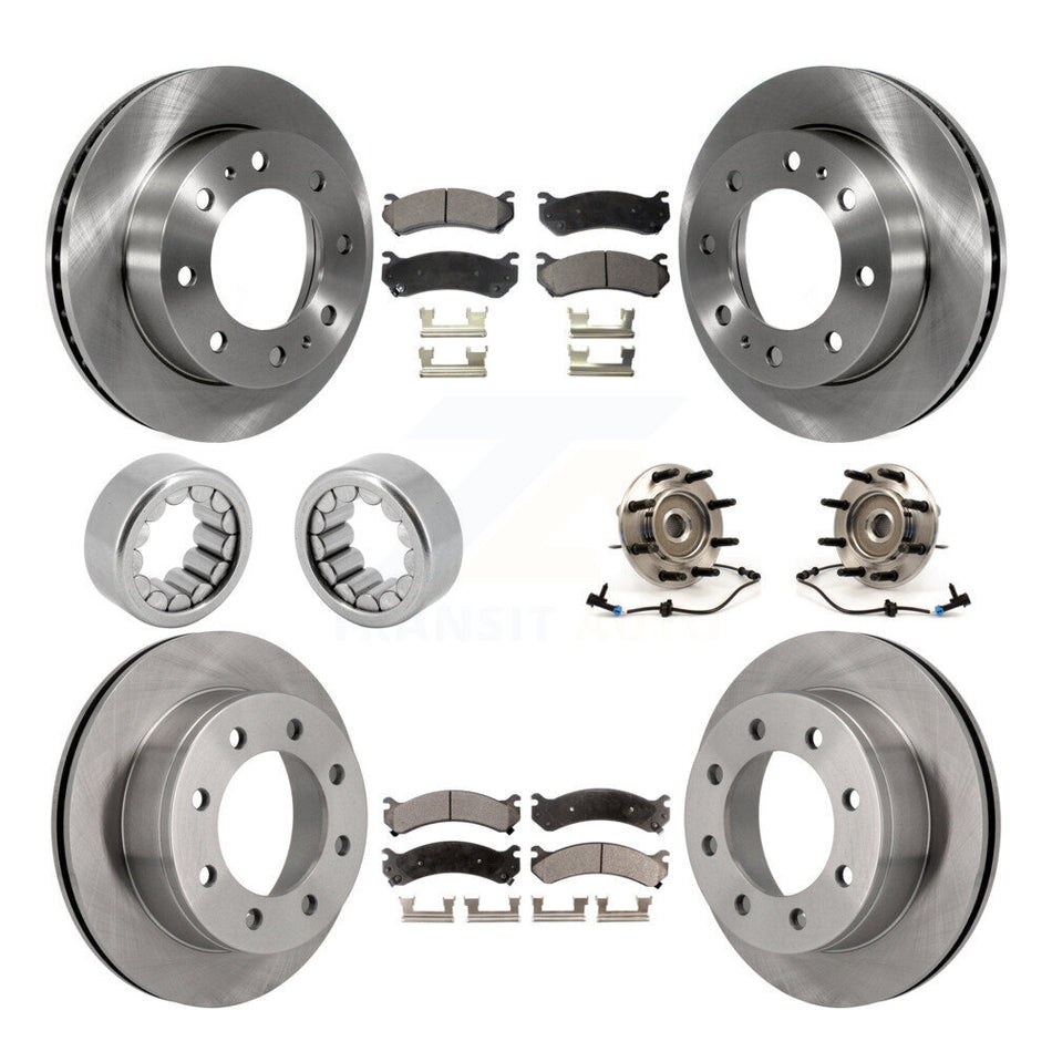 Front Rear Hub Bearing Brake Rotor Pad Shoe Kit (10Pc) For Chevrolet Silverado 2500 HD XL KBB-110714