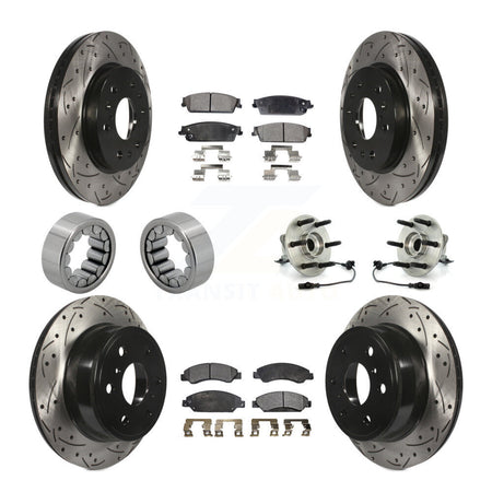 Front Rear Hub Bearing Coated Brake Rotor Pad Shoe Kit (10Pc) For Chevrolet Avalanche GMC KBB-110910