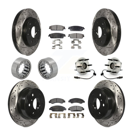 Front Rear Hub Bearing Coated Brake Rotor Pad Shoe Kit (10Pc) For Chevrolet Avalanche GMC KBB-110913