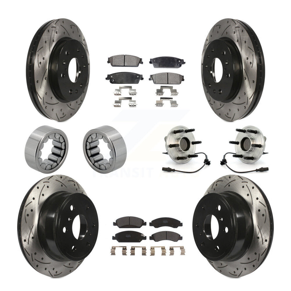 Front Rear Hub Bearing Coat Brake Rotor Pad Shoe Kit (10Pc) For Chevrolet GMC Sierra 1500 KBB-110914