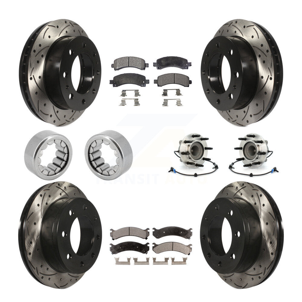 Front Rear Hub Bearing Coat Brake Rotor Pad Shoe Kit (10Pc) For GMC Savana 2500 Chevrolet KBB-110934