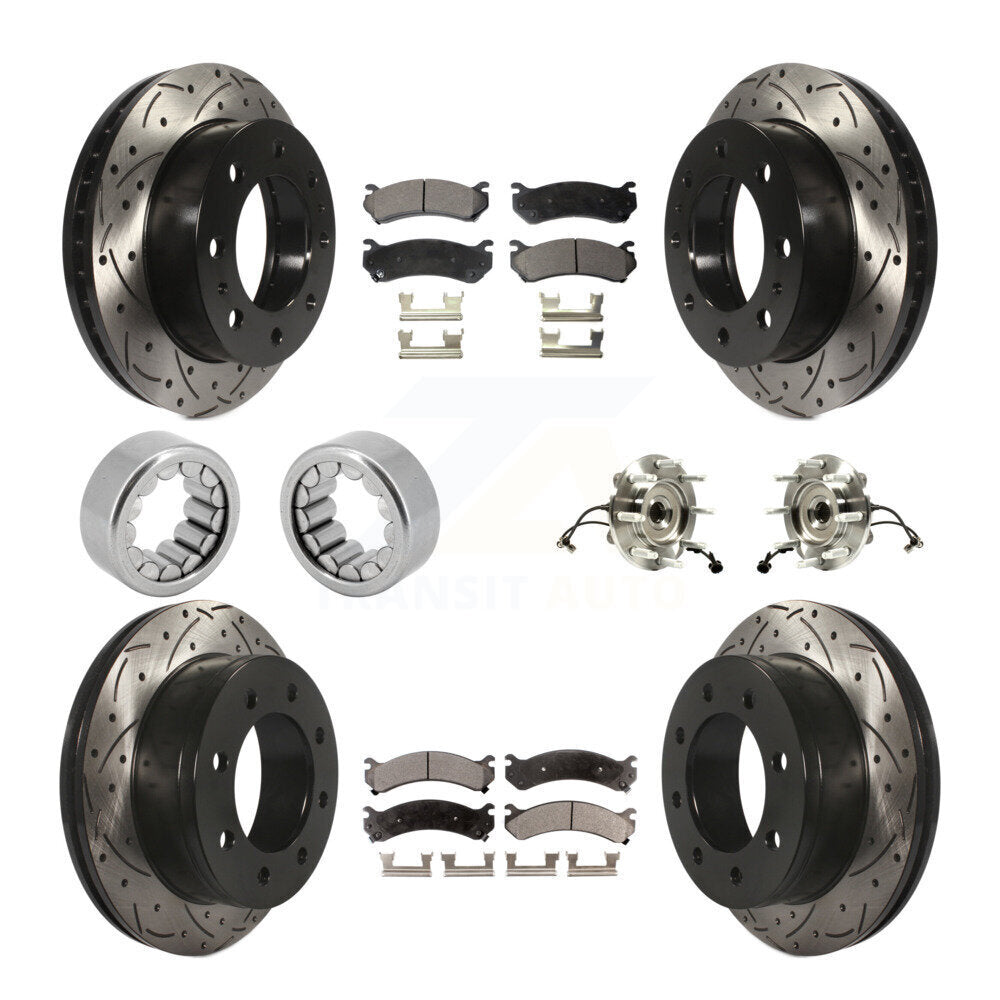 Front Rear Hub Bearing Coat Brake Rotor Pads Shoe Kit (10Pc) For Chevrolet Silverado 2500 KBB-110939