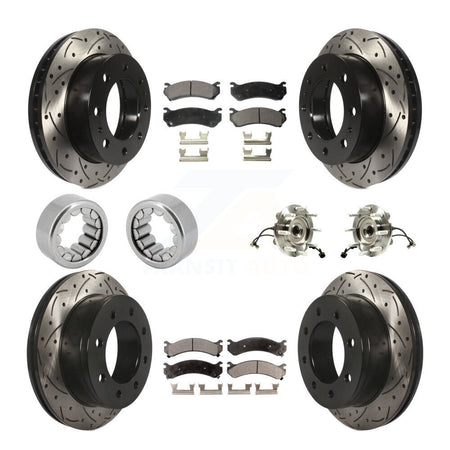 Front Rear Hub Bearing Coat Brake Rotor Pads Shoe Kit (10Pc) For Chevrolet Silverado 2500 KBB-110939