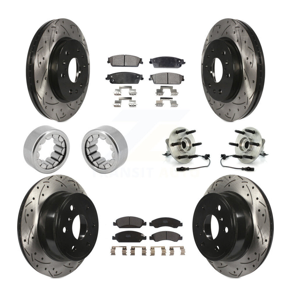 Front Rear Hub Bearing Coat Brake Rotor Pads Shoe Kit (10Pc) For Chevrolet Silverado 1500 KBB-110941