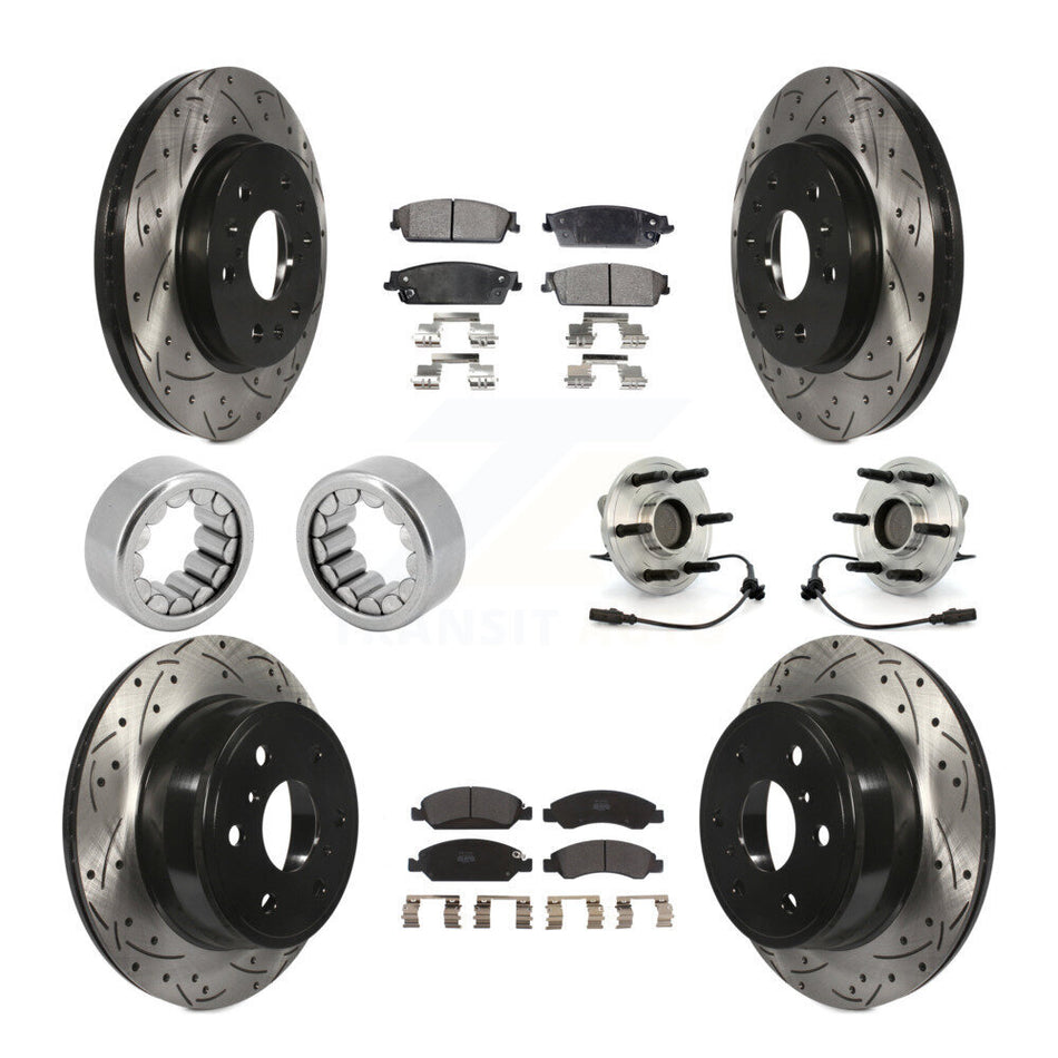 Front Rear Hub Bearing Coat Brake Rotor Pads Shoe Kit (10Pc) For Chevrolet Silverado 1500 KBB-110942