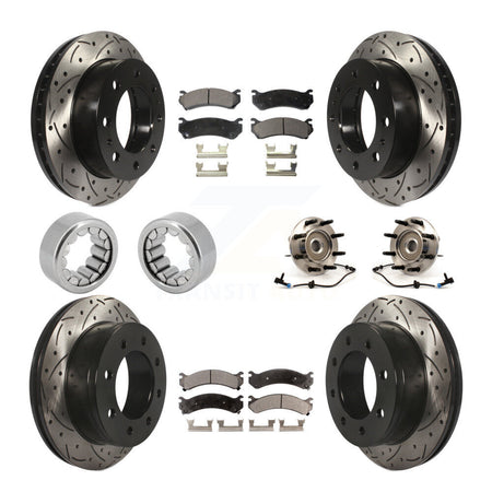 Front Rear Bearing Coated Brake Rotor Pad Shoe Kit (10Pc) For Chevrolet Silverado 2500 HD KBB-110943