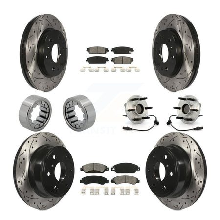 Front Rear Hub Bearing Coated Brake Rotor Pad Shoe Kit (10Pc) For Chevrolet Avalanche GMC KBB-111132