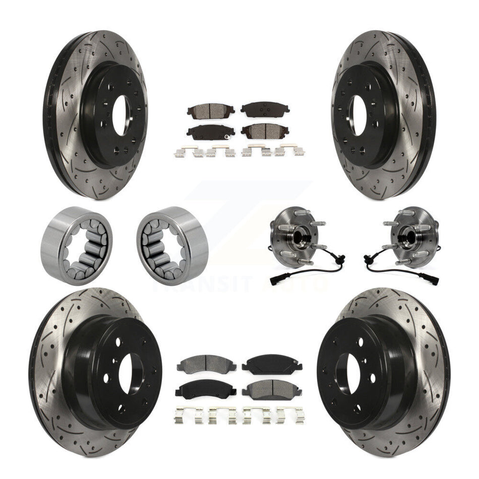Front Rear Hub Bearing Coat Brake Rotor Pad Shoe Kit (10Pc) For GMC Sierra 1500 Chevrolet KBB-111137