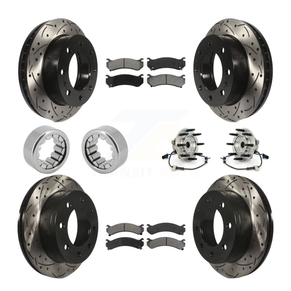 Front Rear Hub Bearings Coated Disc Brake Rotors And Pads Shoes Kit (10Pc) For Hummer H2 KBB-111151
