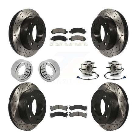 Front Rear Hub Bearing Coat Brake Rotor Pad Shoe Kit (10Pc) For GMC Savana 2500 Chevrolet KBB-111153