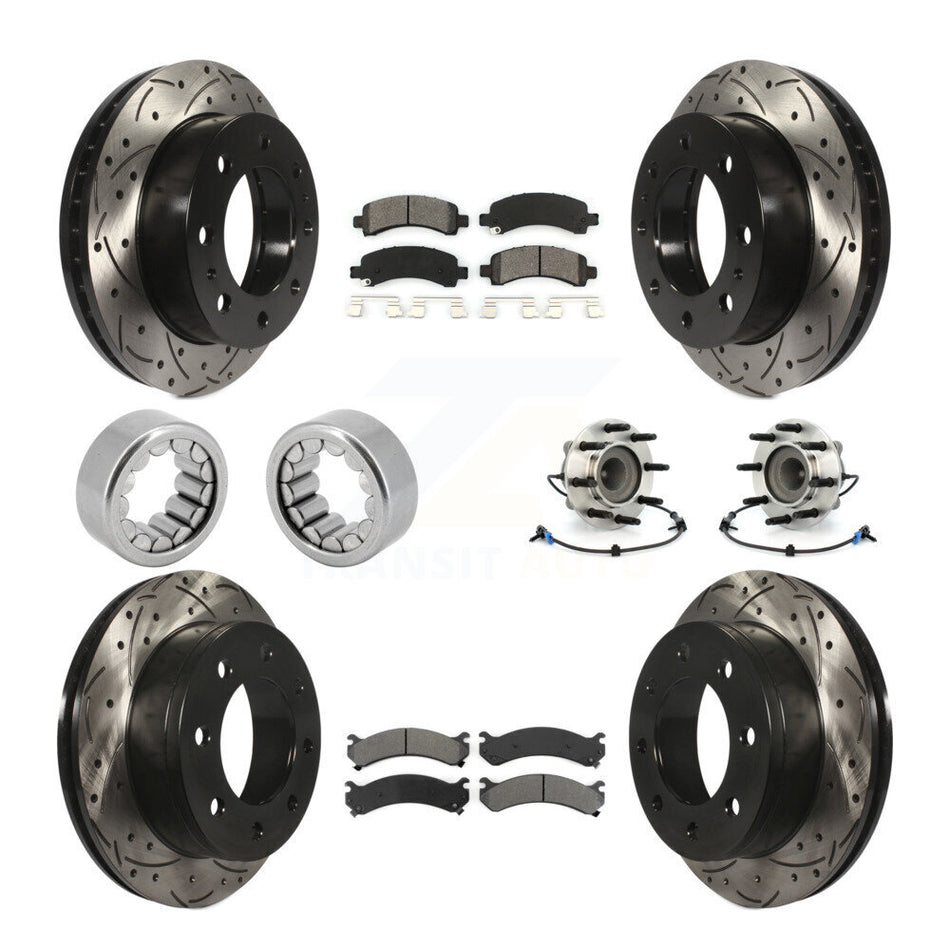 Front Rear Hub Bearing Coat Brake Rotor Pad Shoe Kit (10Pc) For GMC Savana 2500 Chevrolet KBB-111153