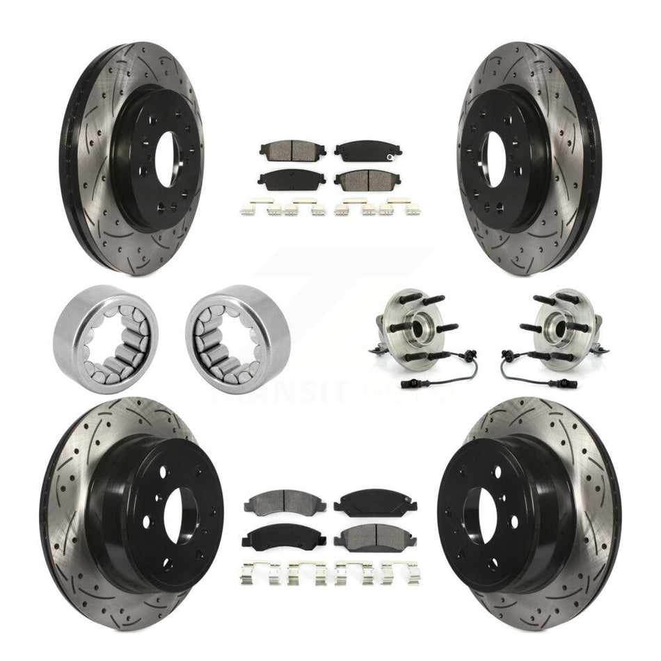Front Rear Hub Bearing Coat Brake Rotor Pads Shoe Kit (10Pc) For Chevrolet Silverado 1500 KBB-111160