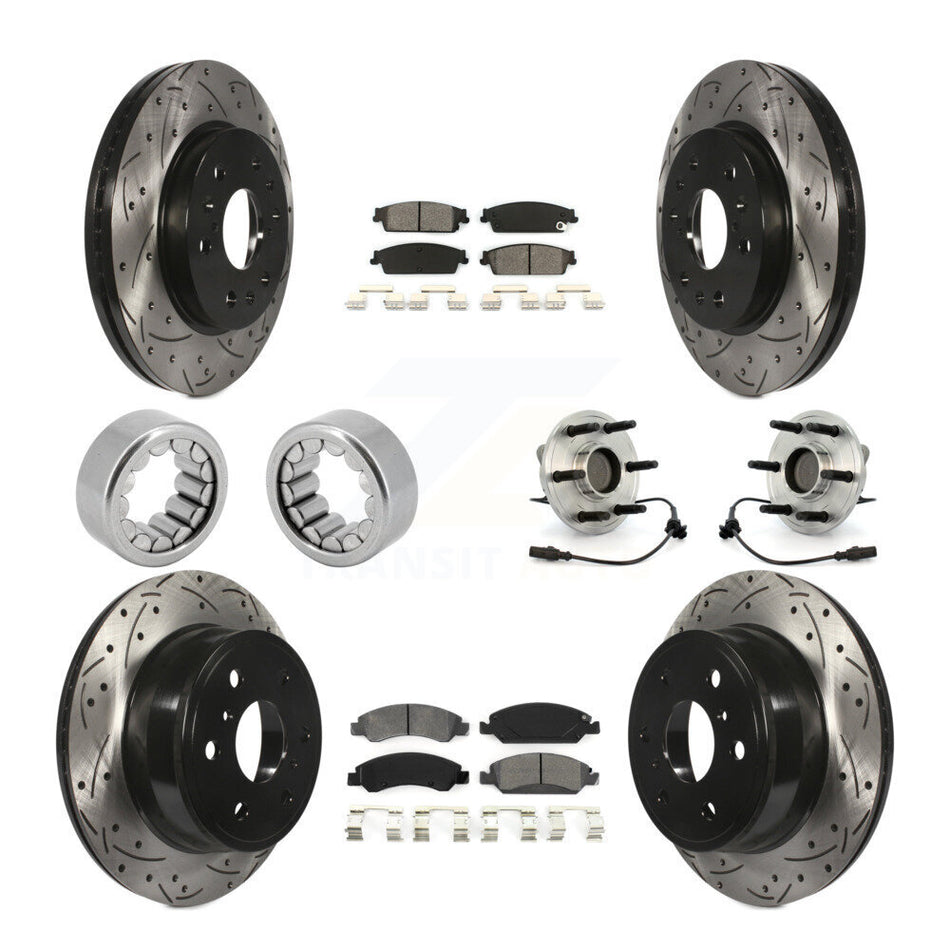 Front Rear Hub Bearing Coat Brake Rotor Pads Shoe Kit (10Pc) For Chevrolet Silverado 1500 KBB-111161