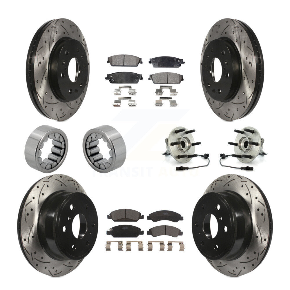 Front Rear Hub Bearing Coat Brake Rotor Pad Shoe Kit (10Pc) For Chevrolet GMC Sierra 1500 KBB-111358