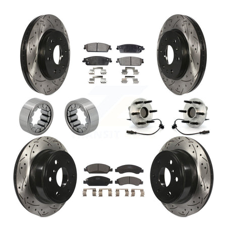 Front Rear Hub Bearing Coat Brake Rotor Pad Shoe Kit (10Pc) For Chevrolet GMC Sierra 1500 KBB-111361