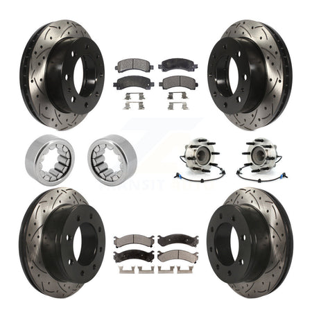 Front Rear Hub Bearing Coated Brake Rotor Pads Shoe Kit (10Pc) For Chevrolet Express 2500 KBB-111381