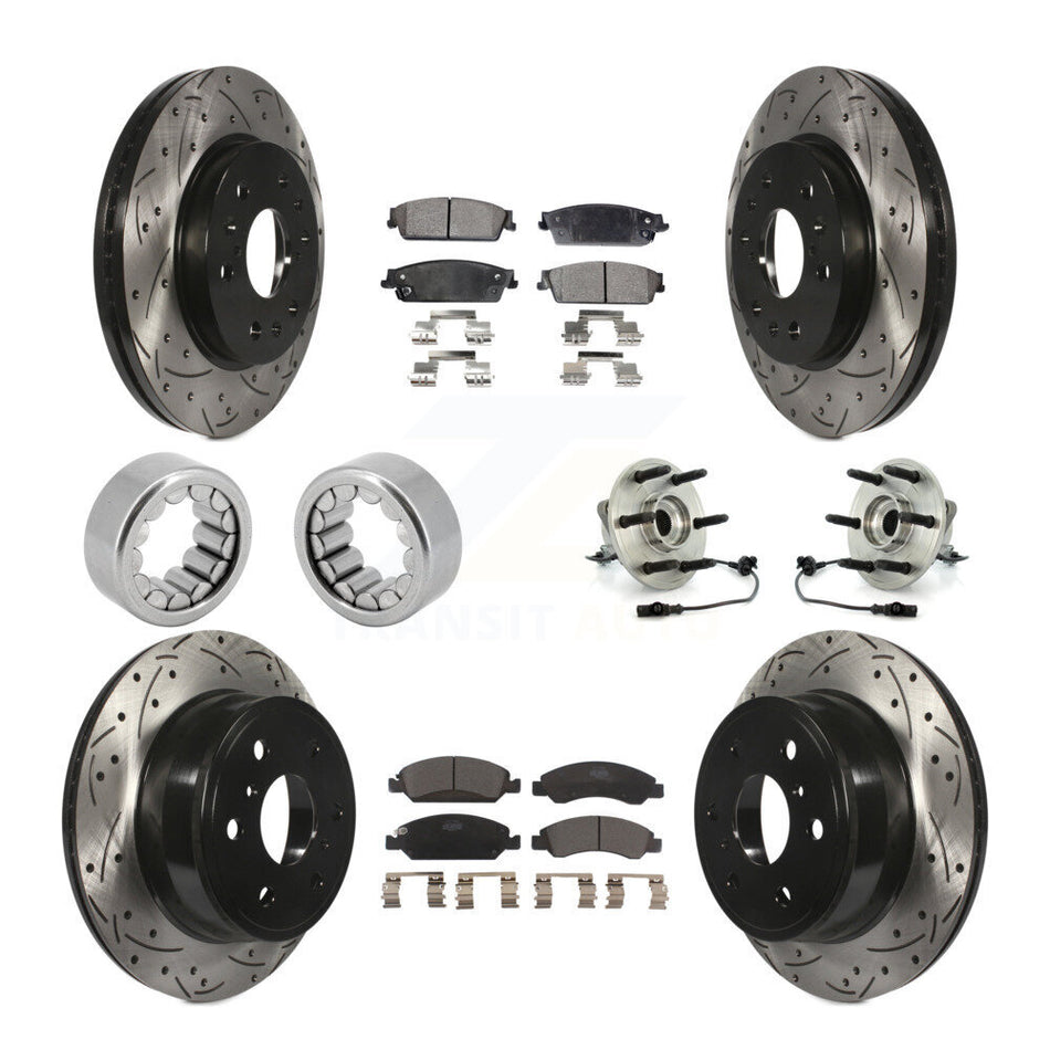 Front Rear Hub Bearing Coat Brake Rotor Pads Shoe Kit (10Pc) For Chevrolet Silverado 1500 KBB-111389