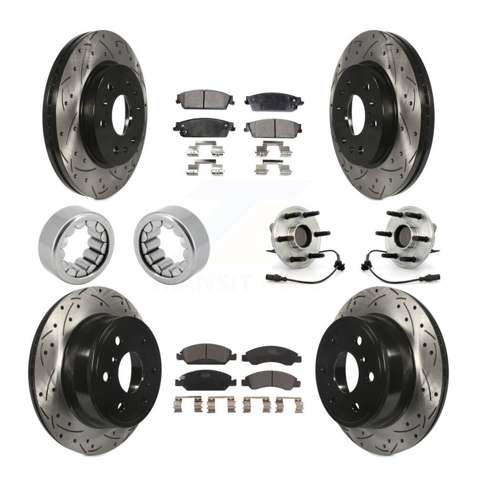 Front Rear Hub Bearing Coat Brake Rotor Pads Shoe Kit (10Pc) For Chevrolet Silverado 1500 KBB-111390
