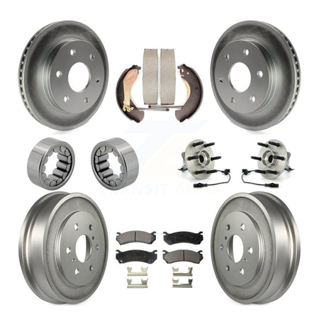 Front Rear Hub Bearing Coat Brake Rotor Pads Shoe Kit (10Pc) For Chevrolet Silverado 1500 KBB-111414