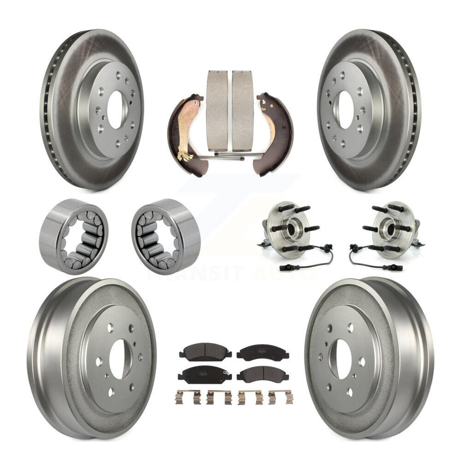 Front Rear Hub Bearing Coat Brake Rotor Pads Shoe Kit (10Pc) For Chevrolet Silverado 1500 KBB-111415