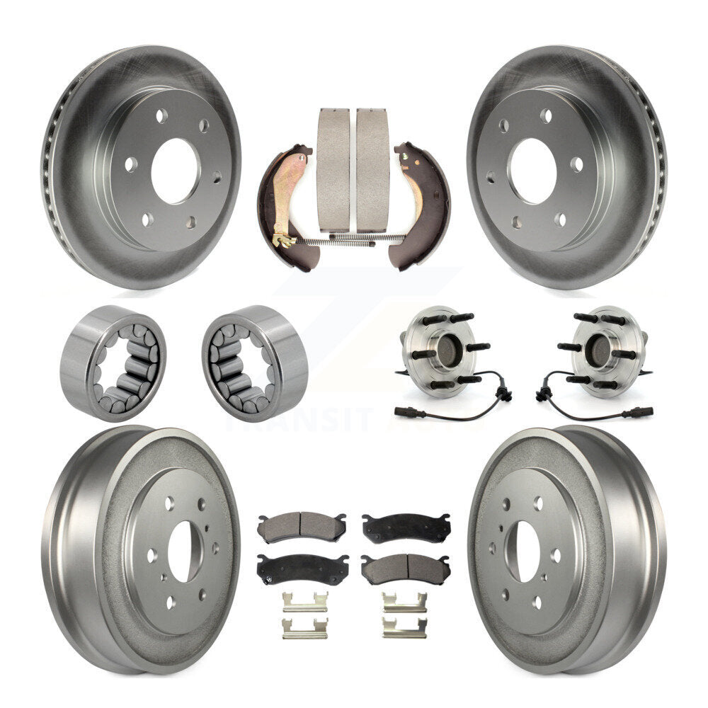 Front Rear Hub Bearing Coat Brake Rotor Pads Shoe Kit (10Pc) For Chevrolet Silverado 1500 KBB-111420