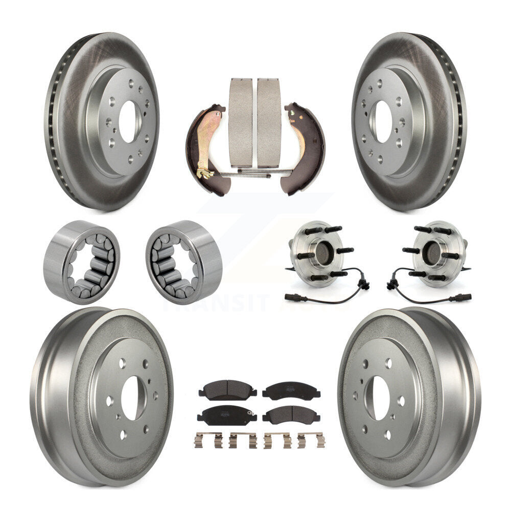 Front Rear Hub Bearing Coat Brake Rotor Pads Shoe Kit (10Pc) For Chevrolet Silverado 1500 KBB-111421