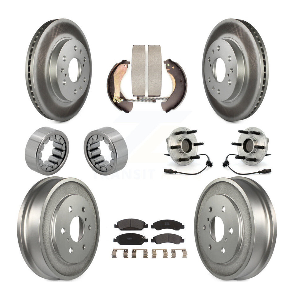 Front Rear Hub Bearing Coat Brake Rotor Pads Shoe Kit (10Pc) For Chevrolet Silverado 1500 KBB-111421