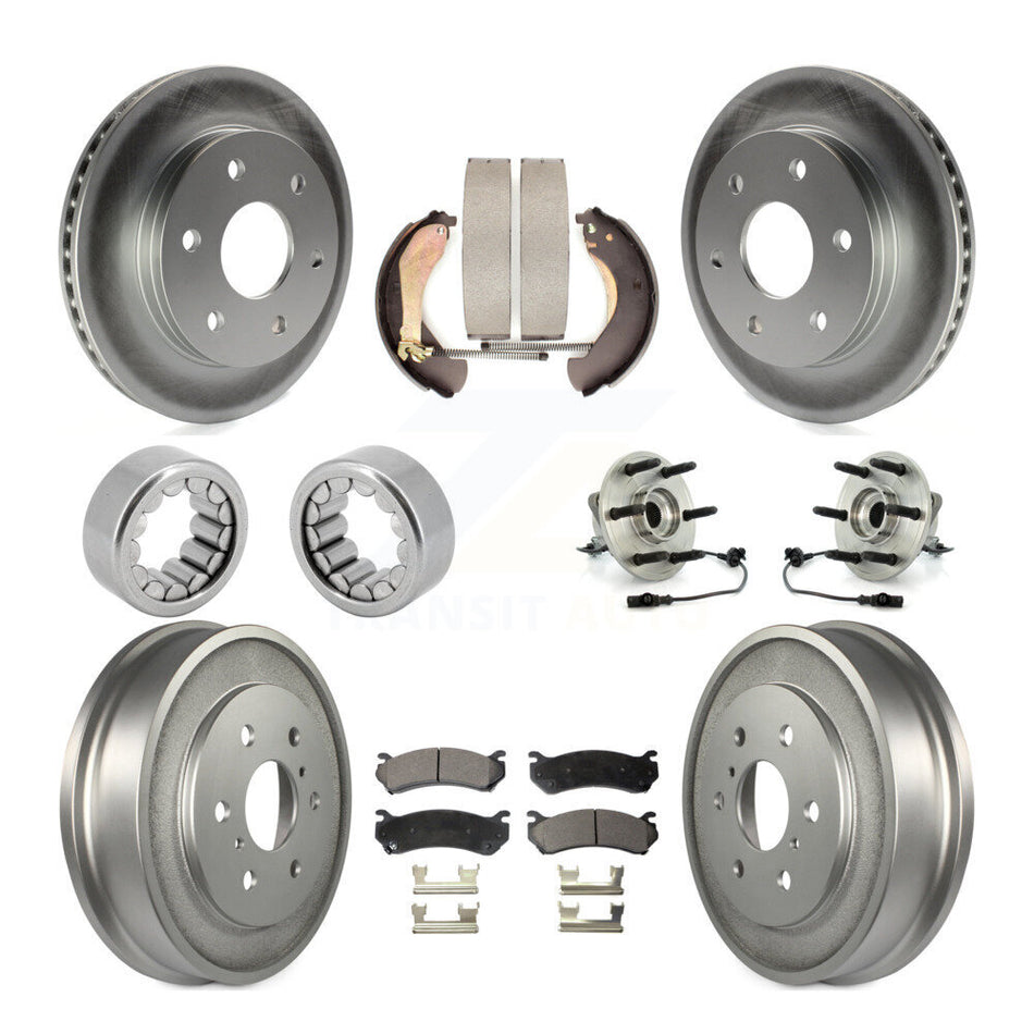 Front Rear Hub Bearing Coat Brake Rotor Pads Shoe Kit (10Pc) For Chevrolet Silverado 1500 KBB-111436