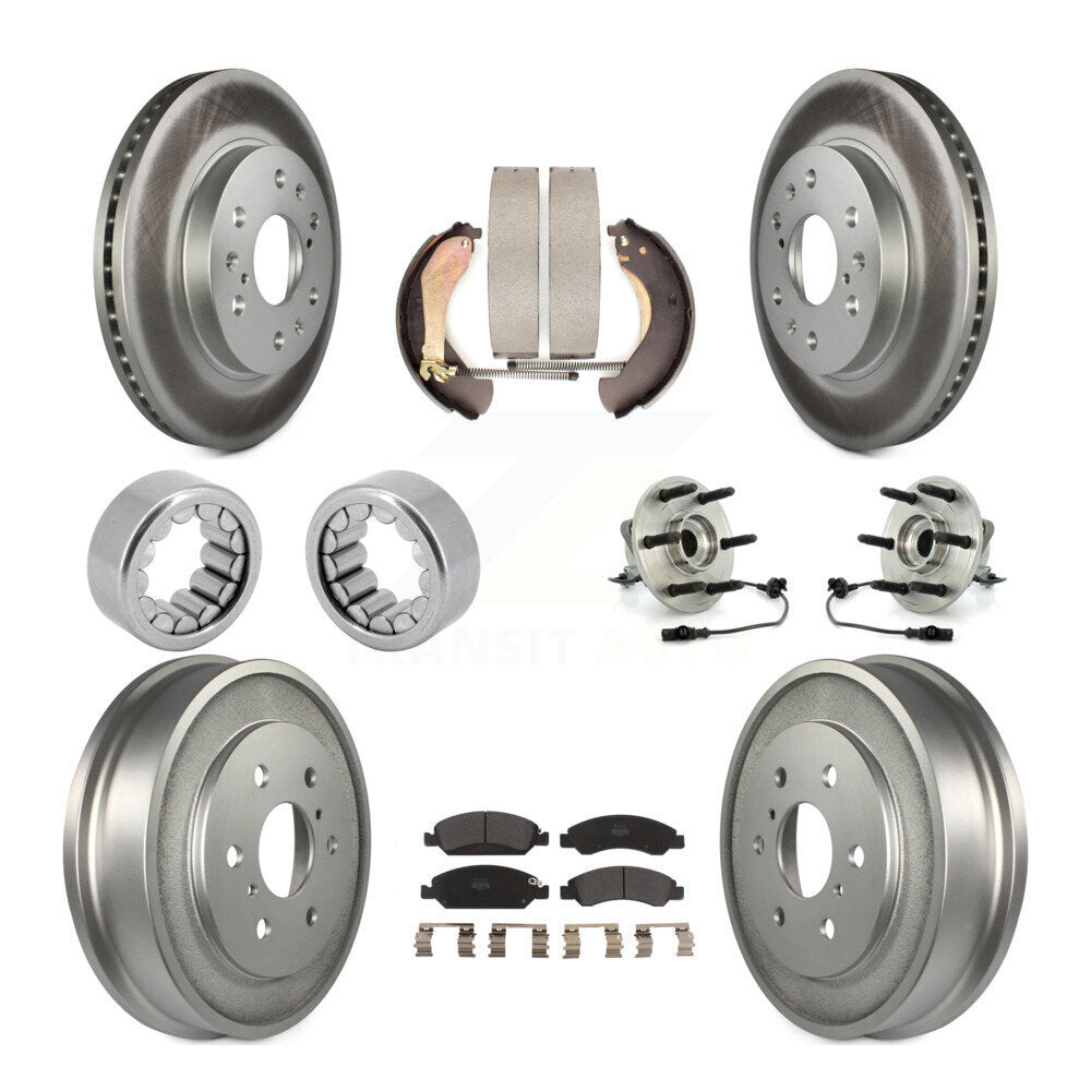 Front Rear Hub Bearing Coat Brake Rotor Pads Shoe Kit (10Pc) For Chevrolet Silverado 1500 KBB-111437