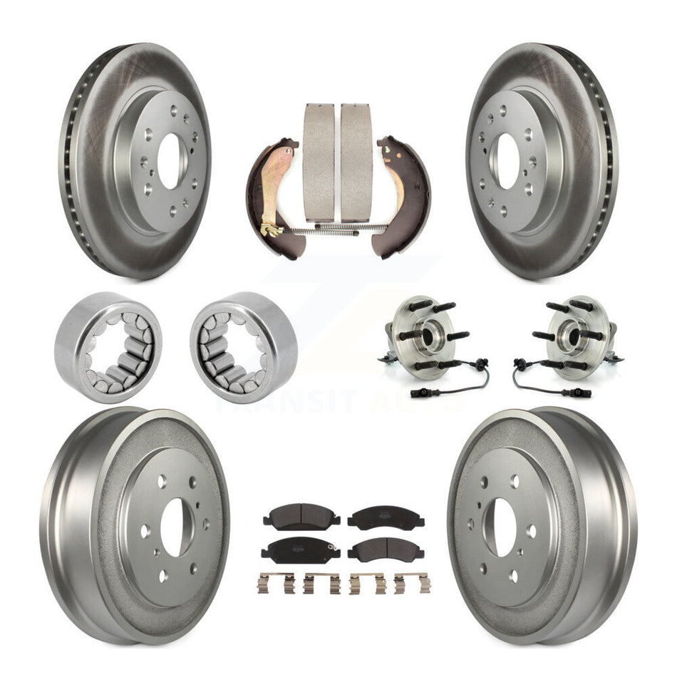 Front Rear Hub Bearing Coat Brake Rotor Pads Shoe Kit (10Pc) For Chevrolet Silverado 1500 KBB-111437