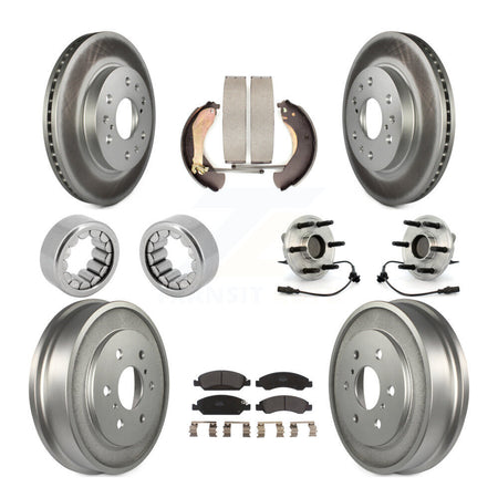 Front Rear Hub Bearing Coat Brake Rotor Pads Shoe Kit (10Pc) For Chevrolet Silverado 1500 KBB-111439