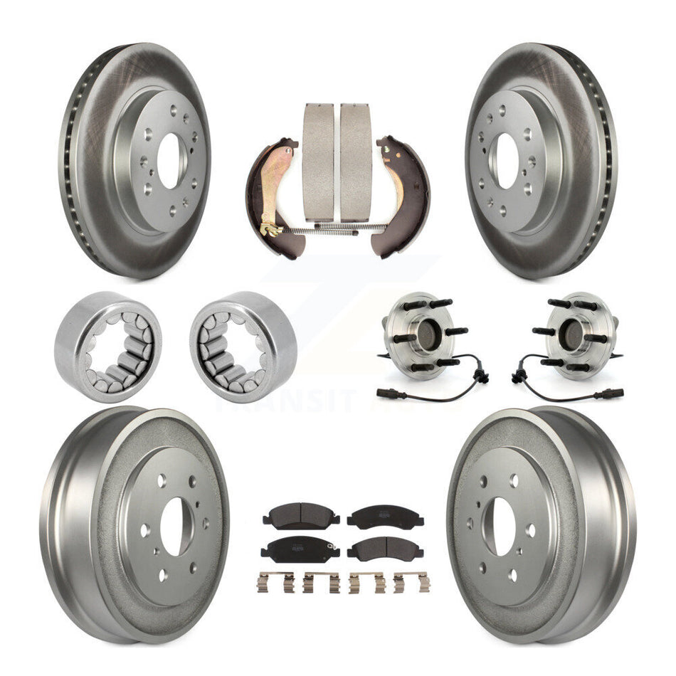 Front Rear Hub Bearing Coat Brake Rotor Pads Shoe Kit (10Pc) For Chevrolet Silverado 1500 KBB-111439
