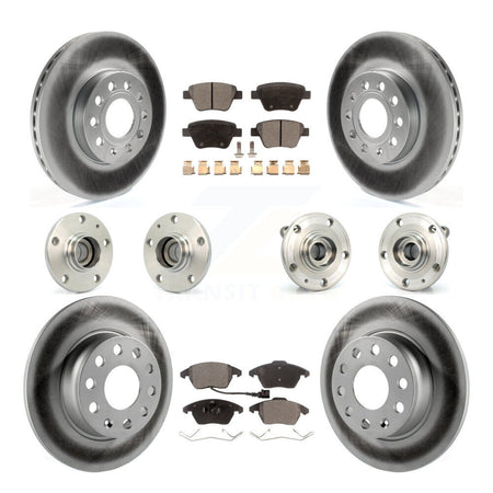 Front Rear Hub Bearing Coated Disc Brake Rotors And Pads Kit (10Pc) For Volkswagen Beetle KBB-111538