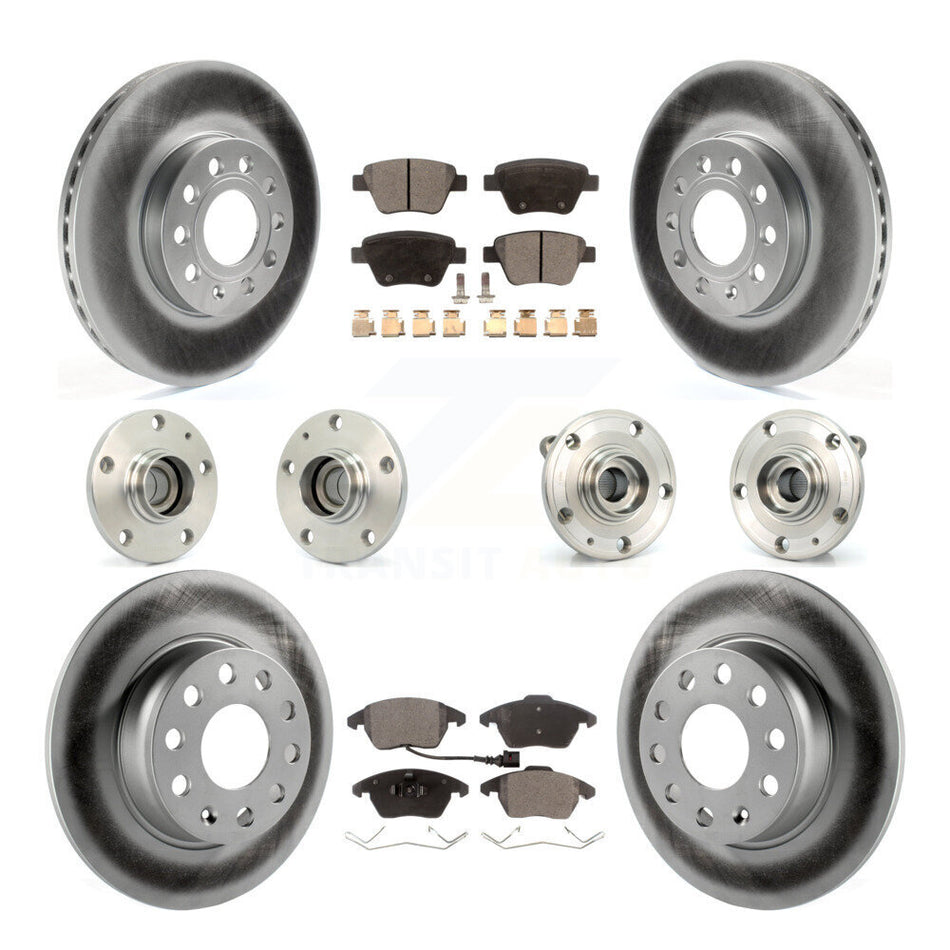 Front Rear Hub Bearing Coated Disc Brake Rotors And Pads Kit (10Pc) For Volkswagen Beetle KBB-111538
