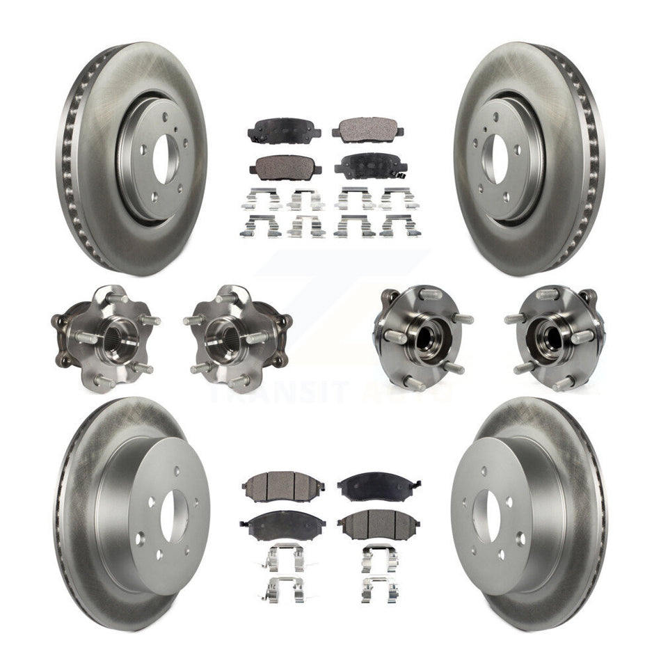 Front Rear Hub Bearings Assembly Coated Disc Brake Rotors And Semi-Metallic Pads Kit (10Pc) For Infiniti FX35 QX70 INFINITI KBB-111631