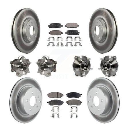 Front Rear Hub Bearing Coated Brake Rotor Pads Kit (10Pc) For INFINITI G37 EX35 QX50 EX37 KBB-111635