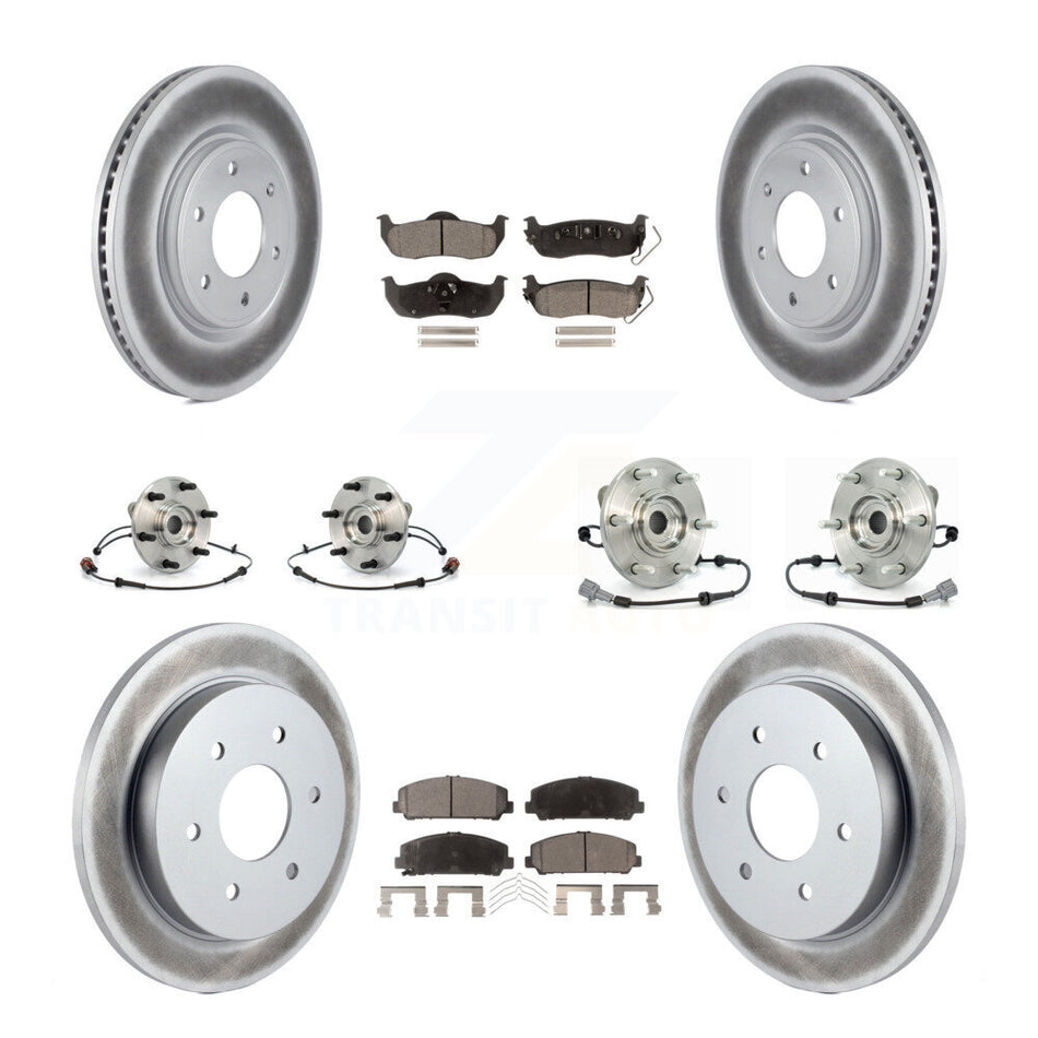 Front Rear Hub Bearings Assembly Coated Disc Brake Rotors And Semi-Metallic Pads Kit (10Pc) For Nissan Armada Infiniti QX56 INFINITI KBB-111752