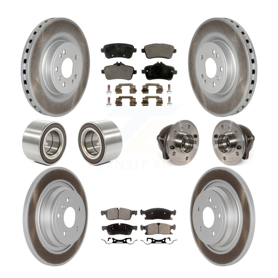 Front Rear Wheel Hub Bearings Assembly Coated Disc Brake Rotors And Semi-Metallic Pads Shoes Kit (10Pc) For Mercedes-Benz ML350 GLE350 ML250 GLE300d KBB-111773