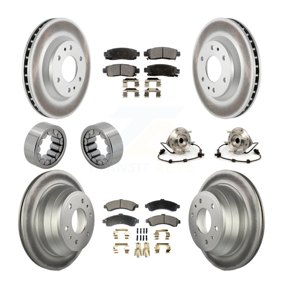 Front Rear Hub Bearing Coat Brake Rotor Pad Shoe Kit (10Pc) For GMC Envoy Chevrolet Buick KBB-111784