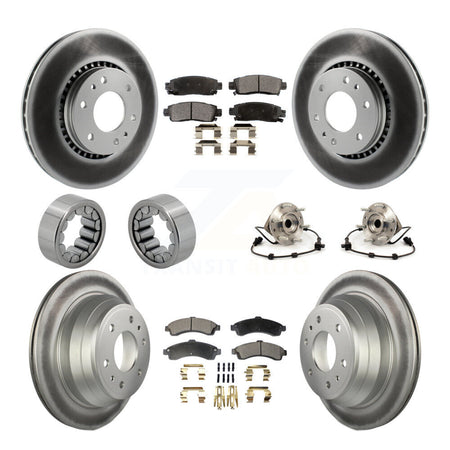 Front Rear Hub Bearing Coat Brake Rotor Pad Shoe Kit (10Pc) For Chevrolet GMC Trailblazer KBB-111786
