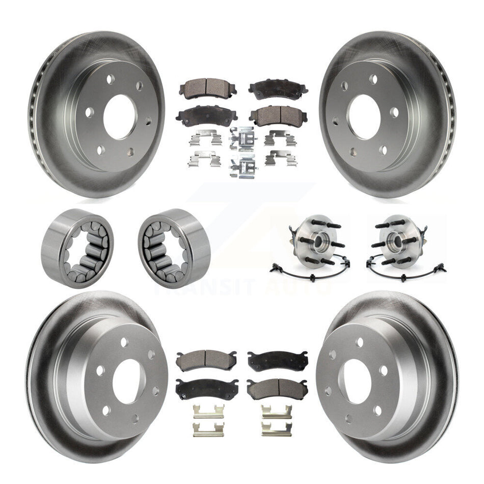 Front Rear Hub Bearing Coat Brake Rotor Pads Shoe Kit (10Pc) For Chevrolet Silverado 1500 KBB-111788