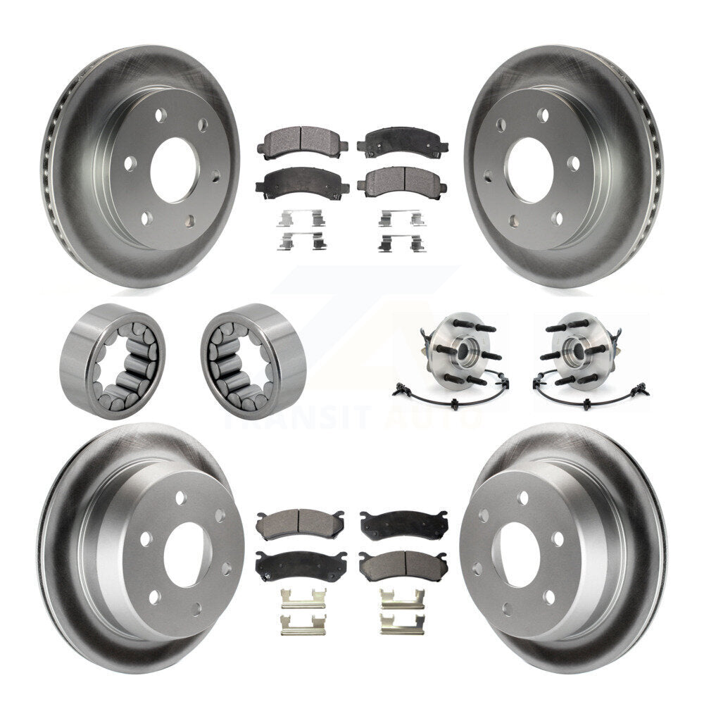 Front Rear Hub Bearing Coat Brake Rotor Pads Shoe Kit (10Pc) For Chevrolet Avalanche 1500 KBB-111790
