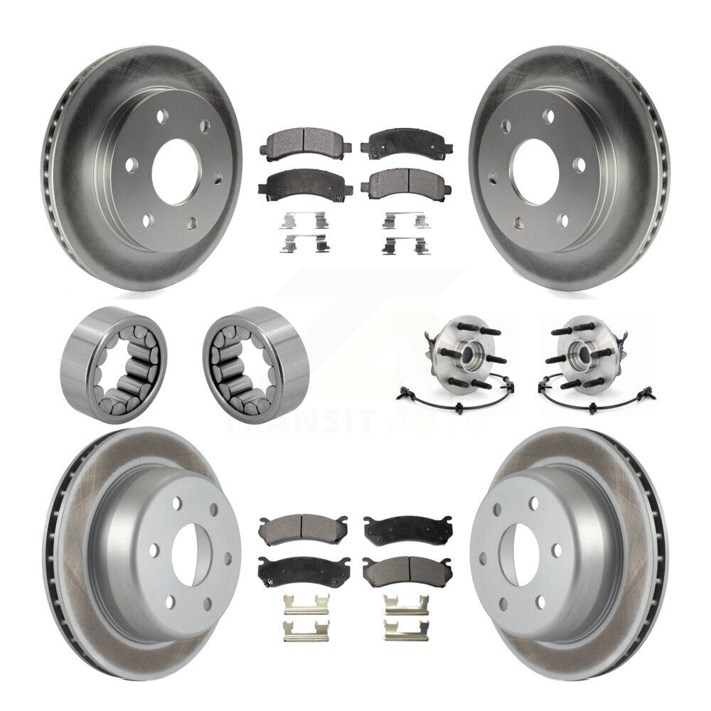 Front Rear Hub Bearing Coated Brake Rotor Pads Shoe Kit (10Pc) For Chevrolet Express 1500 KBB-111792