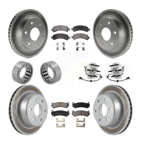 Front Rear Hub Bearing Coated Brake Rotor Pads Shoe Kit (10Pc) For Chevrolet Express 1500 KBB-111792