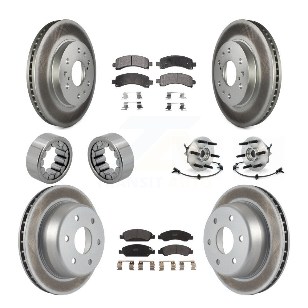 Front Rear Hub Bearing Coated Brake Rotor Pads Shoe Kit (10Pc) For Chevrolet Express 1500 KBB-111793