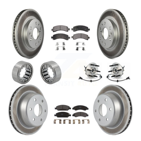 Front Rear Hub Bearing Coated Brake Rotor Pads Shoe Kit (10Pc) For Chevrolet Express 1500 KBB-111793