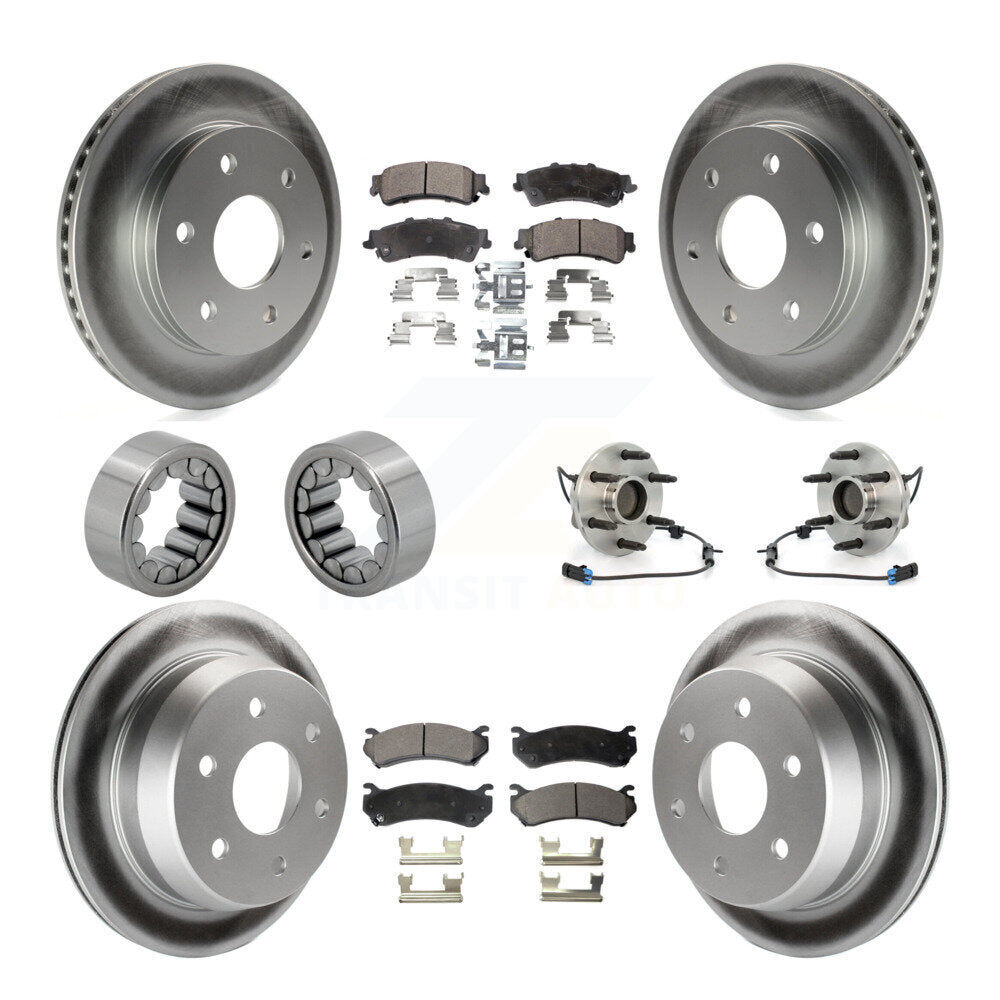Front Rear Hub Bearing Coated Brake Rotor Pad Shoe Kit (10Pc) For Chevrolet Astro GMC RWD KBB-111794